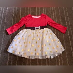 Red and Gold Polka Dot Dress